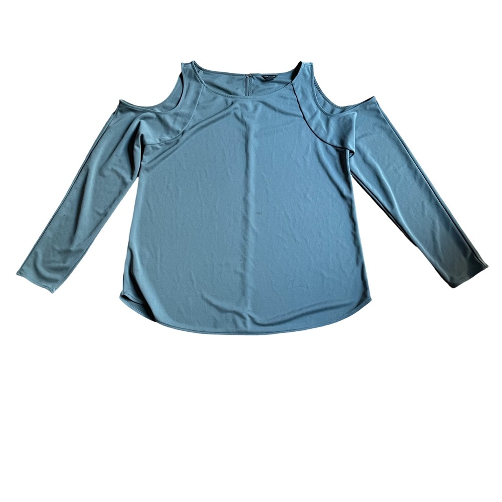 Women's Blue-Gray Cold Shoulder Top